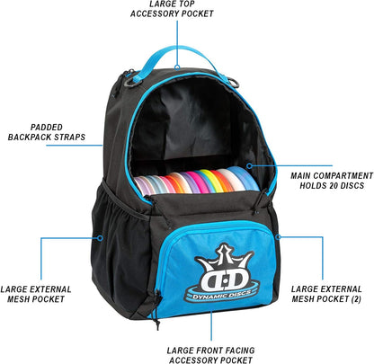 Cadet Disc Golf Bag - 17+ Discs Capacity - Beginner Disc Golf Accessories for Men - USA Business & Support - Includes Accessories Pouch & Water Bottle Holder - Lightweight & Durable